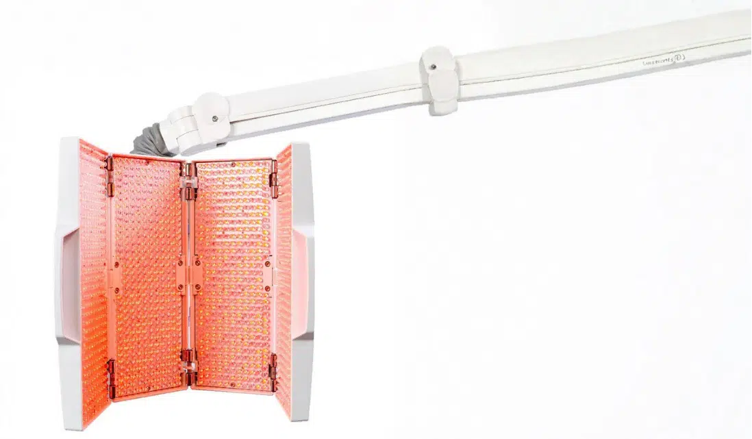 Red light therapy panel used for skin rejuvenation and cellular recovery treatments